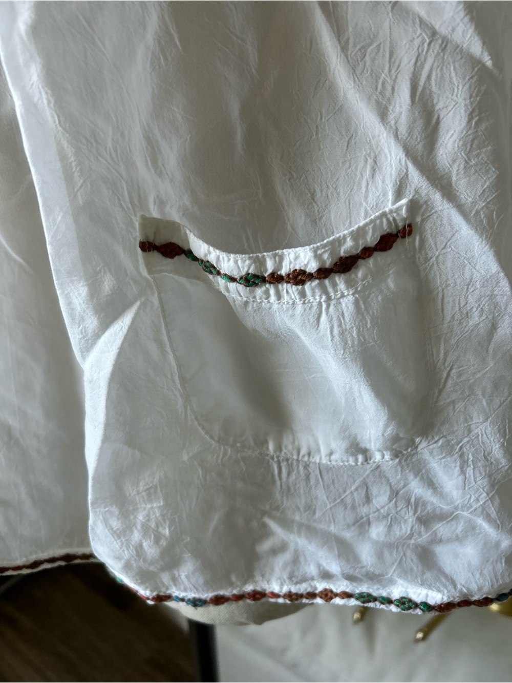Johnny Was White Tunic with Multicolor Floral Embroidery - Picture 6 of 13